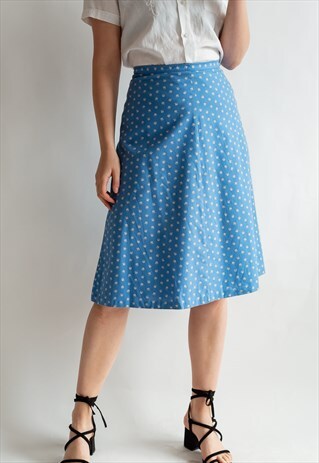 VINTAGE 70S MINIMAL PASTEL BLUE SKIRT