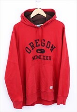 Vintage Nike Oregon Hoodie Red With Spell Out Print 90s