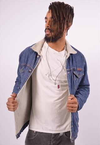 VINTAGE SHERPA DENIM JACKET BLUE