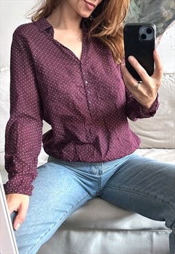 Cototn Polka Dot Blouse - S - M