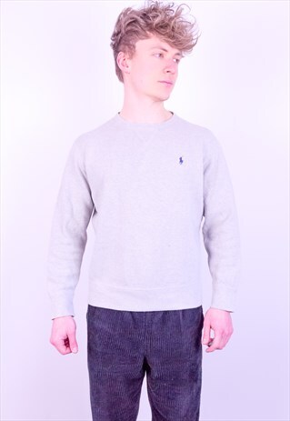 VINTAGE RALPH LAUREN SWEATSHIRT IN GREY MEDIUM