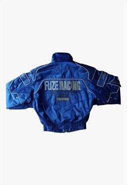 Vintage 90s Fuze Street Drag Blue Racing Jacket