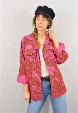 90s Pink Camo Army Jacket 