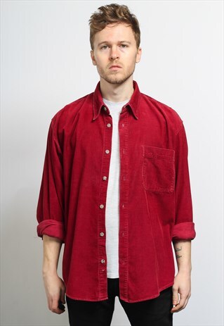 VINTAGE CORDUROY CORD SHIRT RED