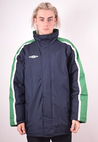UMBRO MENS VINTAGE JACKET LARGE NAVY BLUE 90S