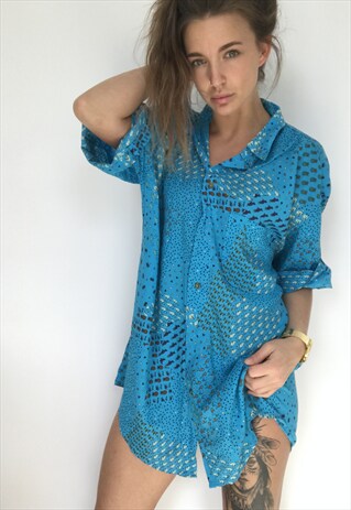 PATTERNED OVERSIZED RETRO VINTAGE UNISEX FESTIVAL SHIRT