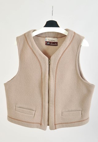 VINTAGE 00S FLEECE VEST IN BEIGE