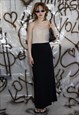 VINTAGE 90'S DOUBLE SLIT SEXY MAXI SKIRT IN OFFICE BLACK