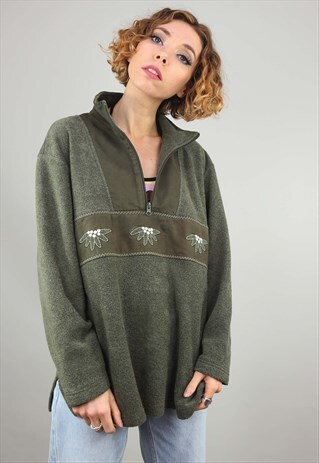 VINTAGE 90S OVERSIZED 1/4 ZIP FLEECE