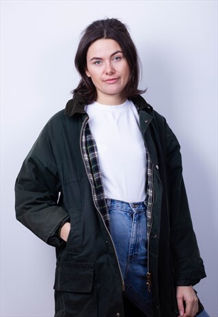 GREEN OPEN FIELD COUNTRY WAX JACKET