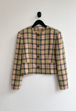 Vintage Karl Lagerfeld Plaid Wool Blazer Jacket