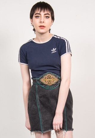 VINTAGE 90'S DARK GREY DENIM SKIRT