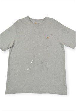 Vintage Carhartt Pocket T-Shirt Grey Large