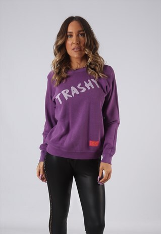 SWEATSHIRT TOP JUMPER BICH REBORN TRASHY PRINT UK 8 (HKDQ)