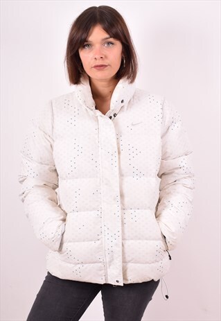 NIKE WOMENS VINTAGE PADDED JACKET LARGE WHITE 90S