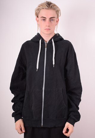 CHAMPION MENS VINTAGE HOODIE JACKET XL BLACK 90S