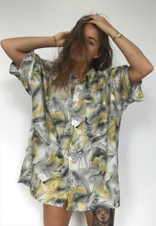 PATTERNED OVERSIZED RETRO VINTAGE UNISEX FESTIVAL SHIRT