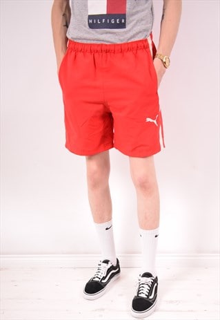 PUMA MENS VINTAGE SHORTS MEDIUM RED 90S
