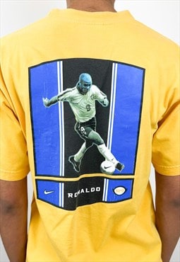 Vintage 90s R9 Ronaldo yellow t-shirt 
