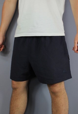 VINTAGE ADIDAS SHORTS IN NAVY BLUE WITH POCKETS, EMBROIDERED