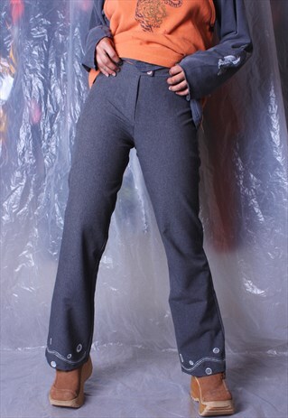 MIRROR IMAGE SLATE GREY MINIMAL STRUCTURE TROUSERS