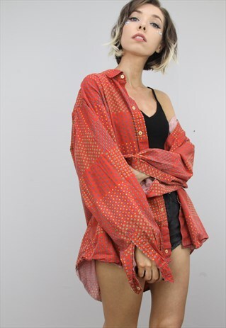 VINTAGE 80S/90S OVERSIZED HUGO BOSS PATTERNED SHIRT