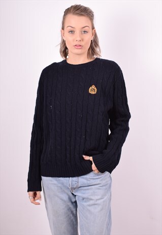 RALPH LAUREN WOMENS VINTAGE JUMPER SWEATER XL BLUE 90'S