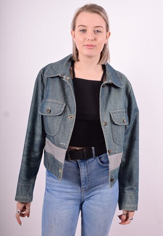 WOMENS VINTAGE DENIM JACKET MEDIUM BLUE 90'S