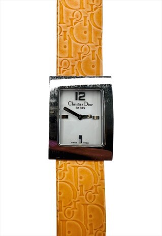 Christian Dior Watch Malice Monogram Orange Silver Vintage
