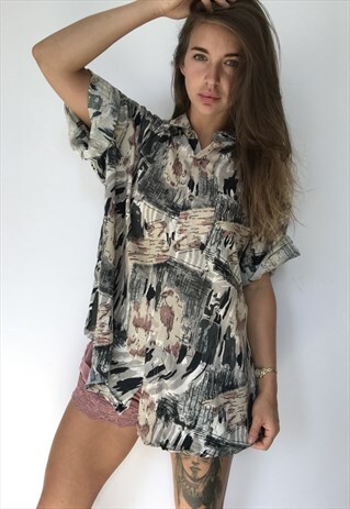 PATTERNED OVERSIZED RETRO VINTAGE UNISEX FESTIVAL SHIRT