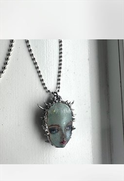 The demonic girl necklace gothic punk metal alternative