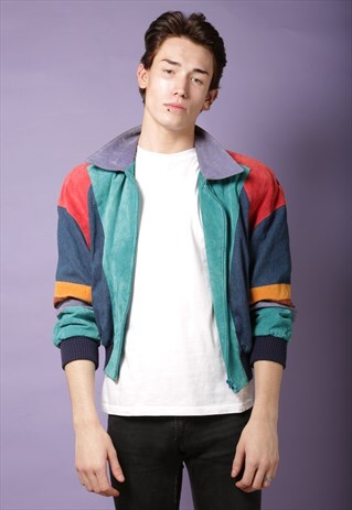 80S COLOURFUL SUEDE JACKET