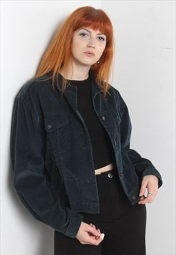 Vintage 90s Corduroy Cord Jacket Blue