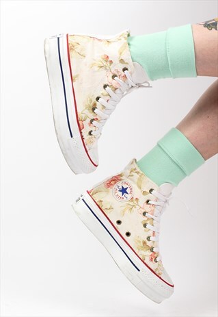 VINTAGE CONVERSE HIGH-TOP PLATFORM TRAINERS ASM2202