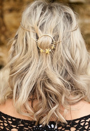 STAR HAIR CLIP, GOLD HAIR CLIP, METAL HAIR CLIP