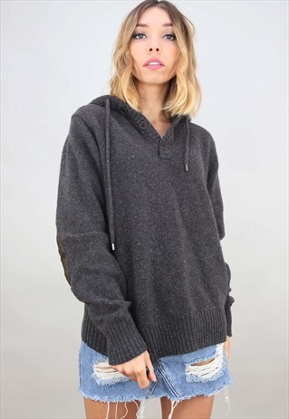 VINTAGE RETRO OVERSIZED TOMMY HILFIGER JUMPER WITH HOOD