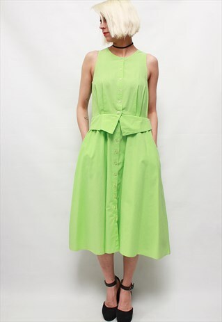 VINTAGE 60'S BEAUTIFUL CUTE PASTEL GREEN MIDI DRESS