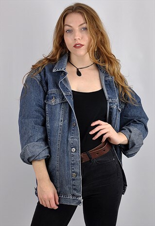 VINTAGE 90S OVERSIZED BLUE DENIM JACKET