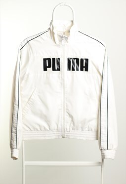 Vintage Puma Shell Jacket Script White