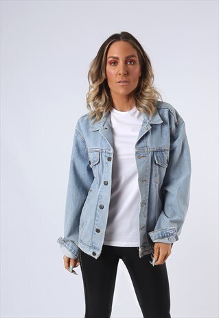 DENIM JACKET OVERSIZED FITTED VINTAGE UK 16 (DAU)
