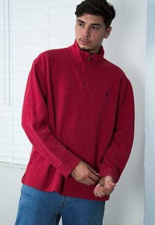 VINTAGE POLO RALPH LAUREN 1/4 ZIP JUMPER LOGO 90S XXL 22.1
