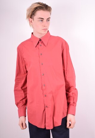 VERSACE MENS VINTAGE SHIRT XL RED 90'S
