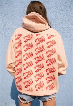 Have a Cherrific Day Women's Back Print Logo Hoodie