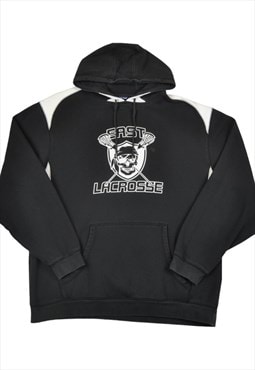 Vintage East Lacrosse Hoodie Sweatshirt Black Large