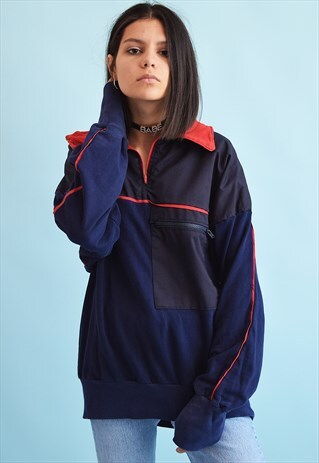 90'S RETRO ATHLEISURE SPORTS OVERSIZED JUMPER TOP