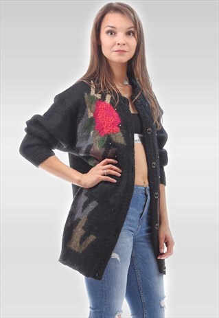 VINTAGE KNITTED MOHAIR CARDIGAN JACKET