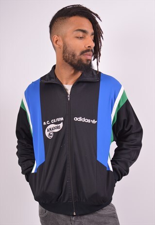 VINTAGE ADIDAS TRACKSUIT TOP JACKET BLACK