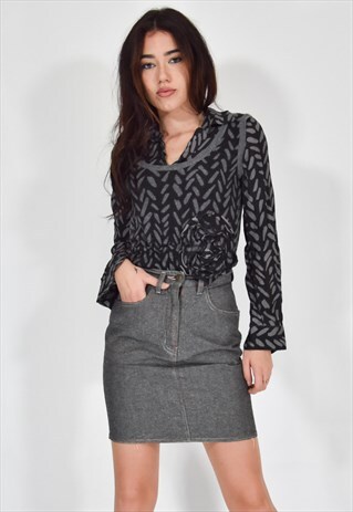 MOSCHINO JEANS ELEGANT GRAY LONG SKIRT