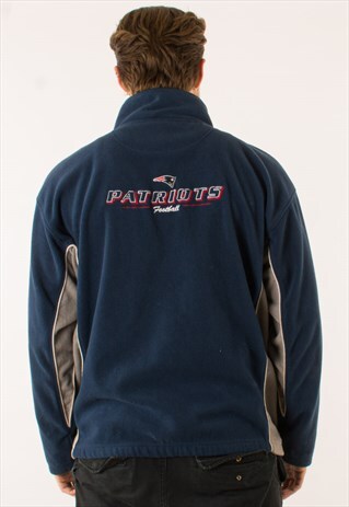 VINTAGE NAVY NEW ENGLAND PATRIOTS NFL QUARTER ZIP FLEECE