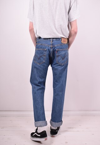 LEVI'S 501 MENS VINTAGE JEANS W34 L32 BLUE 90'S
